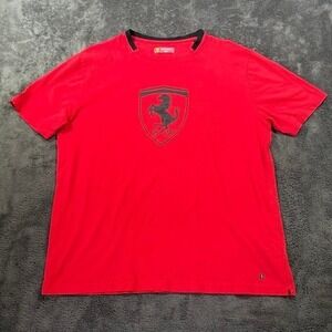 Ferrari Scuderia SF Racing T-Shirt Mens Red Short‎ Sleeve Shield Logo Tee L